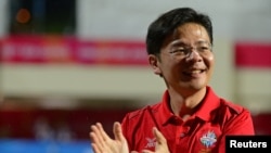 ẢNH TƯ LIỆU: Bộ trưởng Singapore Lawrence Wong tại Đại hội Thể thao Đông Nam Á năm 2015. (Singapore SEA Games Organising Committee / Action Images via Reuters/File Photo)