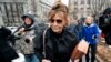 Former Alaska Gov. Sarah Palin leaves federal court in New York, Feb. 3, 2022. Her libel suit against The New York Times went to trial Thursday.