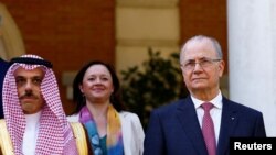 Spanish PM Sanchez and FM Albares meets Palestinian PM, foreign ministers from Qatar, Saudi Arabia, Jordan, Turkey and Secretary General of OIC at Moncloa Palace